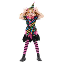 Neon Clown Klänning Barn Maskeraddräkt