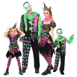 Neon Clown Klänning Barn Maskeraddräkt