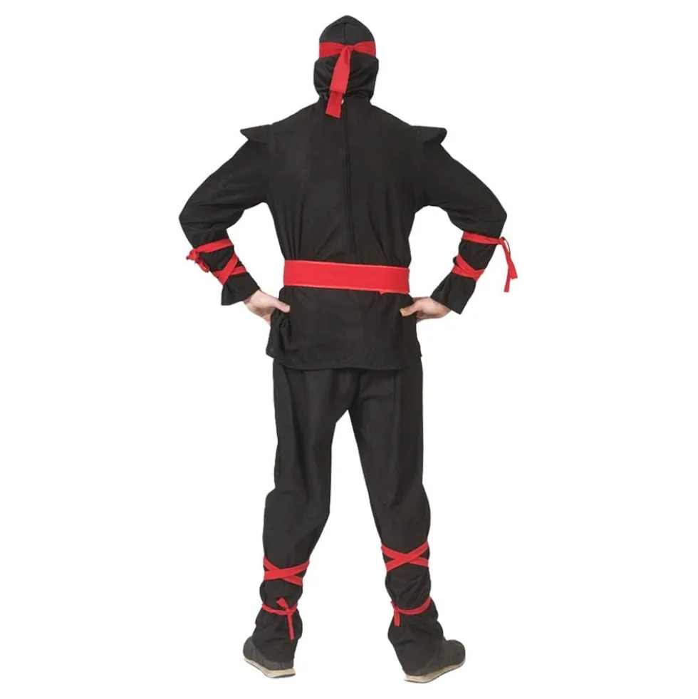 Ninja Svart/Röd Maskeraddräkt