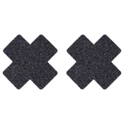 Nipple Covers Kors Svarta Glitter