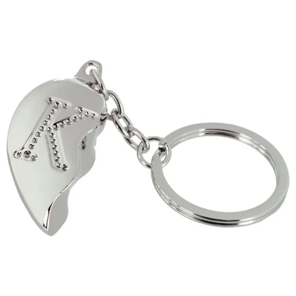 Nyckelring Halvt Hjärta med Bokstav