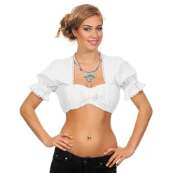 Oktoberfest Blus Kort Dam Vit
