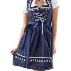 Oktoberfest Dirndl Blå/Vit Polka Dot Maskeraddräkt