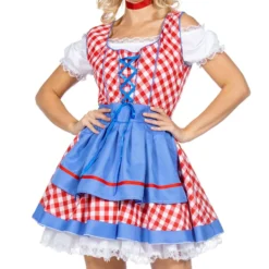 Oktoberfest Dirndl Rutig Maskeraddräkt
