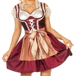 Oktoberfest Dirndl Vinröd Maskeraddräkt