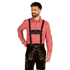 Oktoberfest Lederhosen Shorts Deluxe Mörkbrun