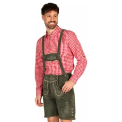 Oktoberfest Lederhosen Shorts Deluxe Grå/Grön