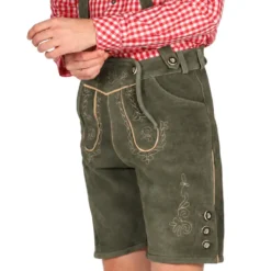 Oktoberfest Lederhosen Shorts Deluxe Grå/Grön