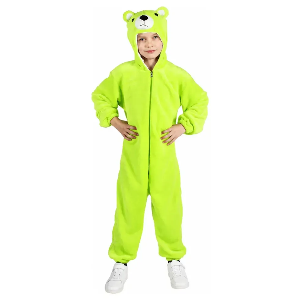 Onesie Grön Björn Barn Maskeraddräkt