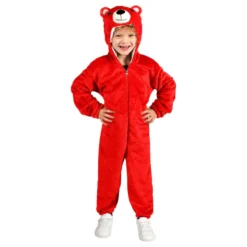 Onesie Röd Björn Bebis Maskeraddräkt