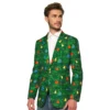 OppoSuits Christmas Green Tree Light Up Kavaj