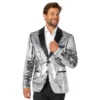 OppoSuits Paljettkavaj Briliant Silver