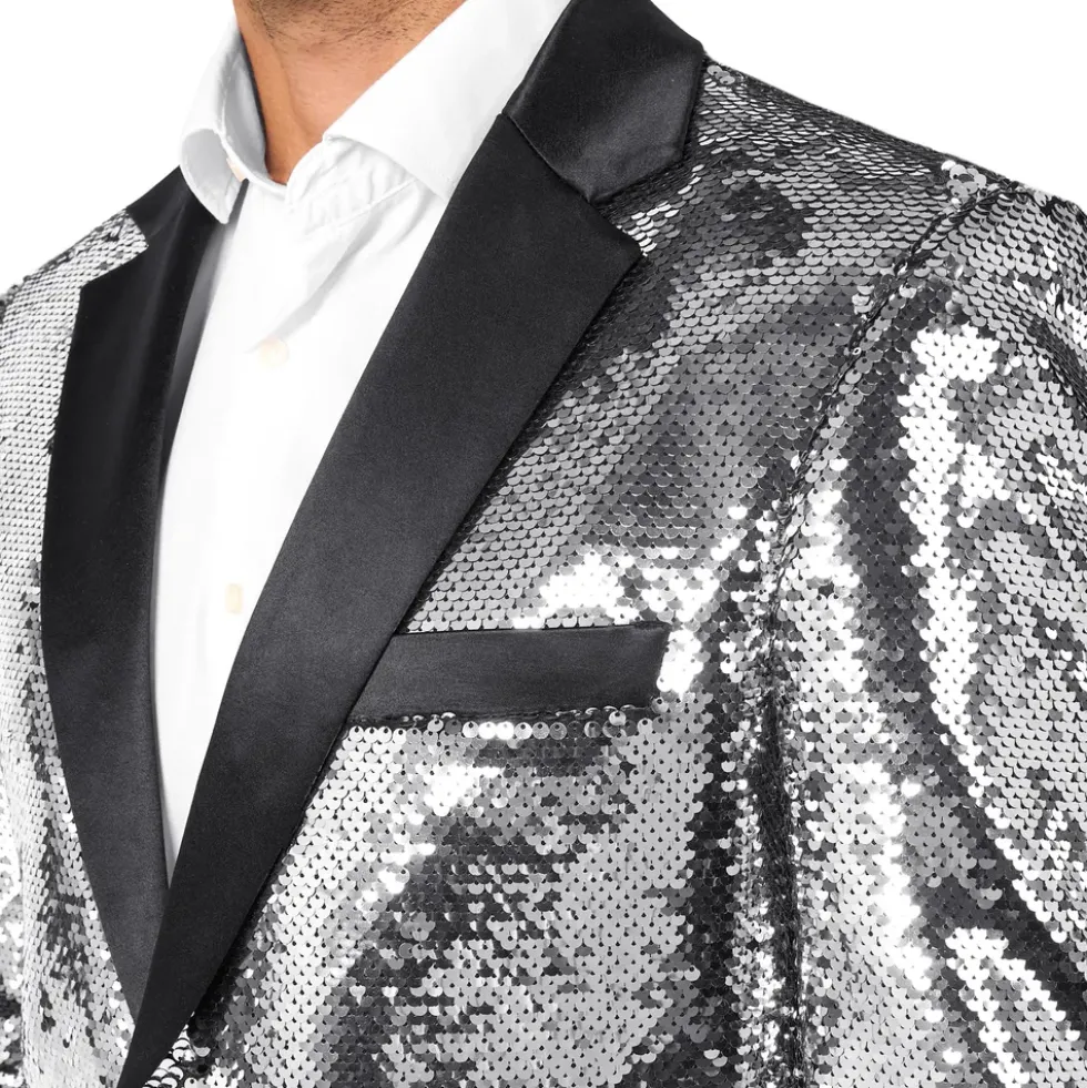 OppoSuits Paljettkavaj Briliant Silver