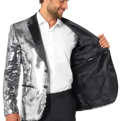 OppoSuits Paljettkavaj Briliant Silver