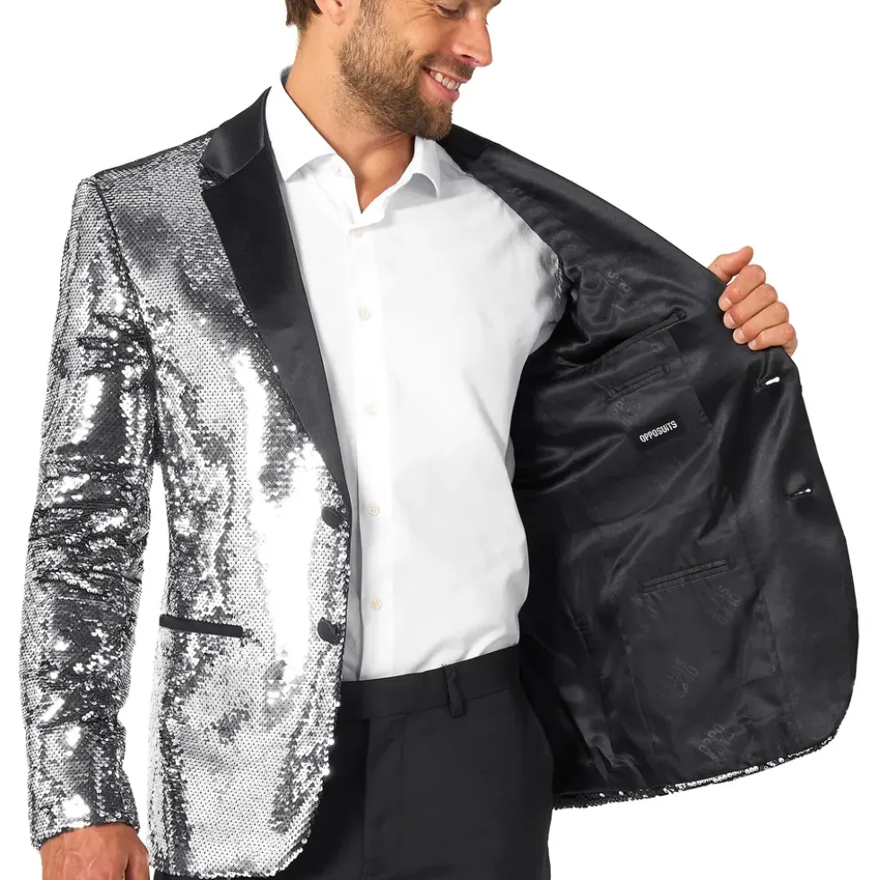 OppoSuits Paljettkavaj Briliant Silver