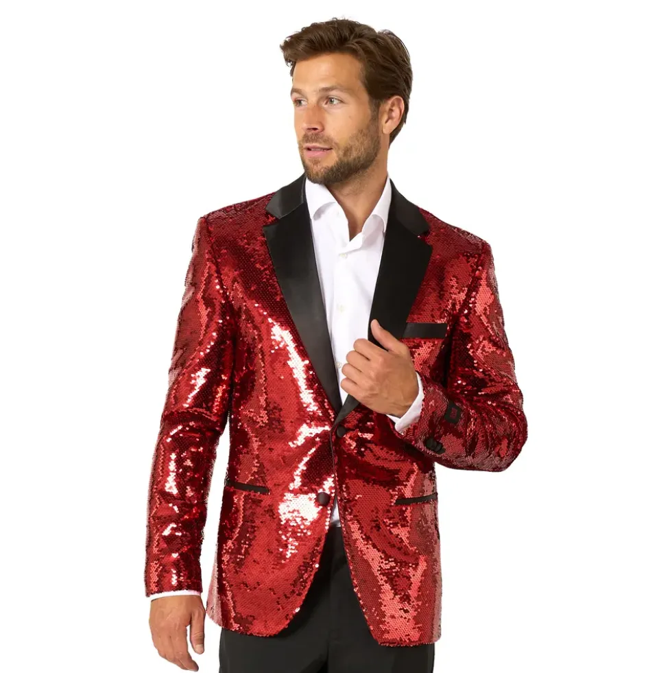 OppoSuits Paljettkavaj Briliant Röd