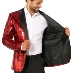 OppoSuits Paljettkavaj Briliant Röd
