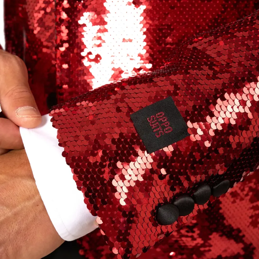 OppoSuits Paljettkavaj Briliant Röd