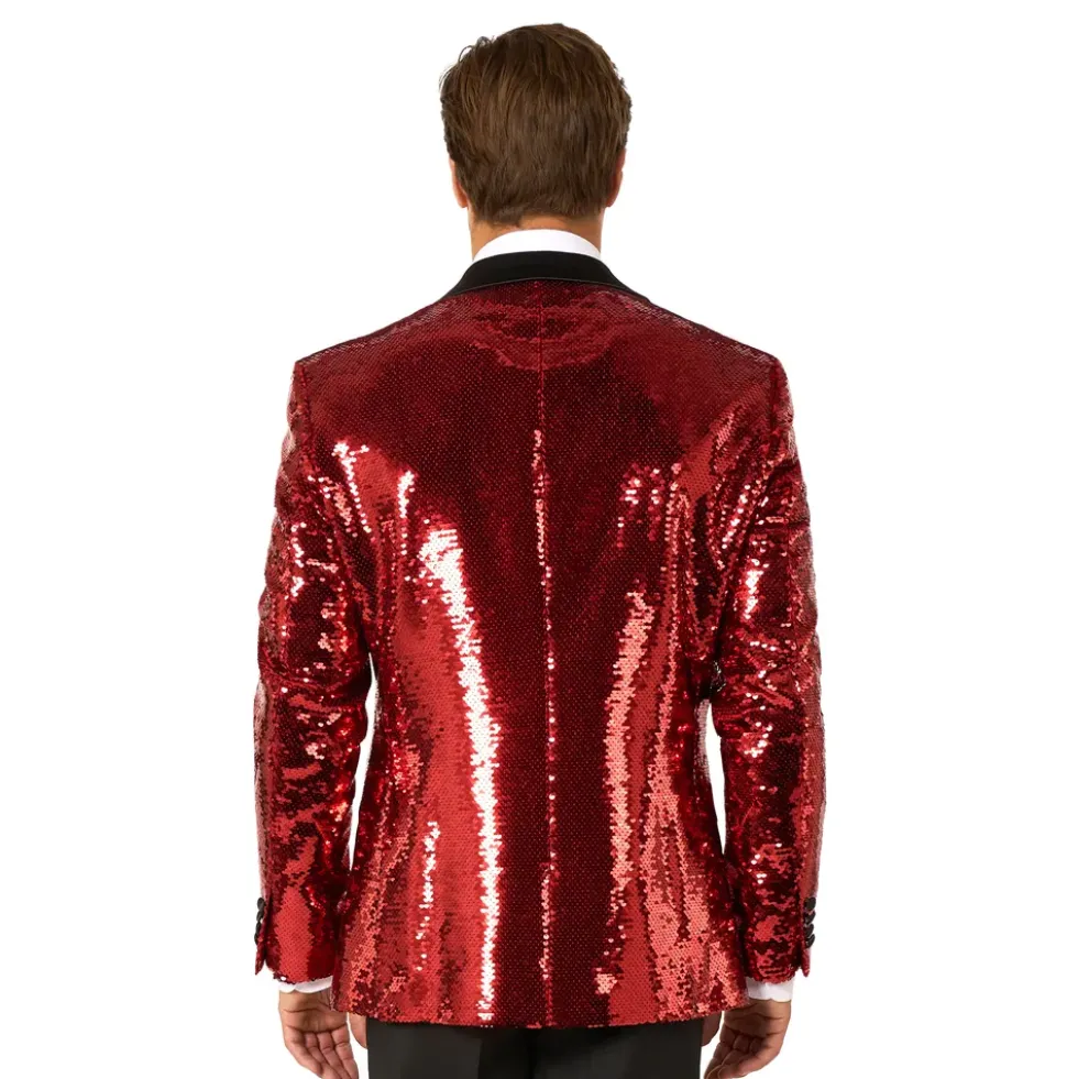 OppoSuits Paljettkavaj Briliant Röd