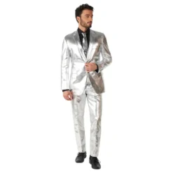 OppoSuits Shiny Silver Kostym