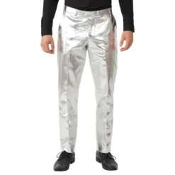 OppoSuits Shiny Silver Kostym