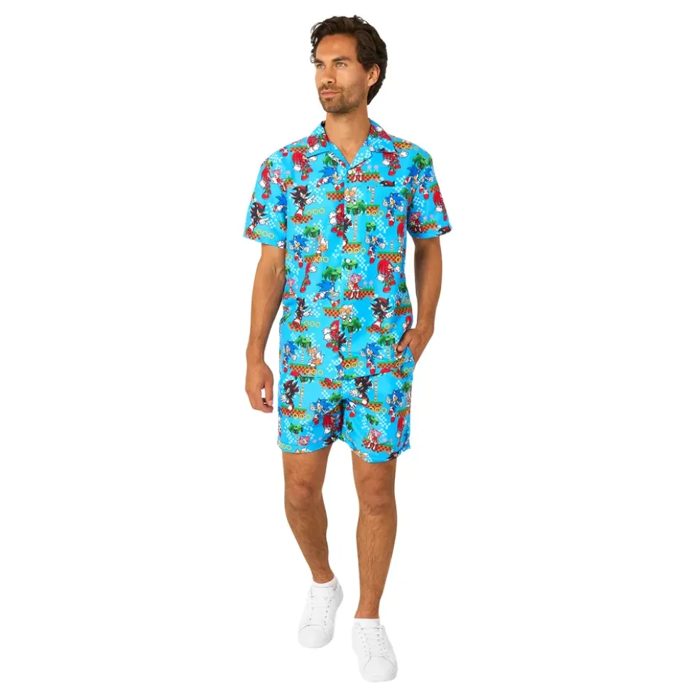 OppoSuits Sonic™ Green Hill Shorts Kostym