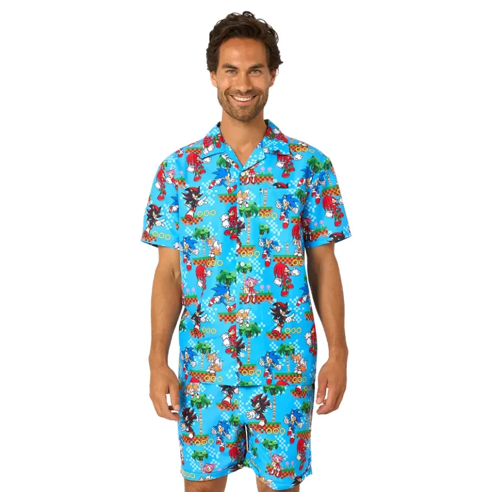 OppoSuits Sonic™ Green Hill Shorts Kostym