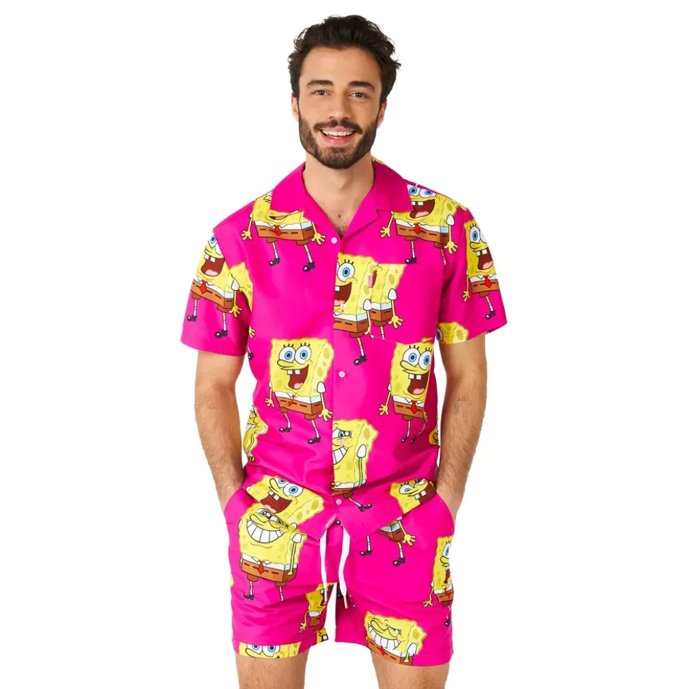 OppoSuits Svampbob Fyrkant Pink Shorts Kostym