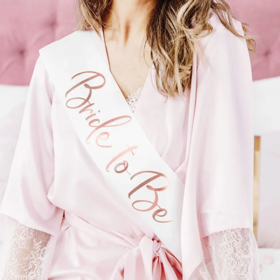 Ordensband Bride To Be Vit/Rosé