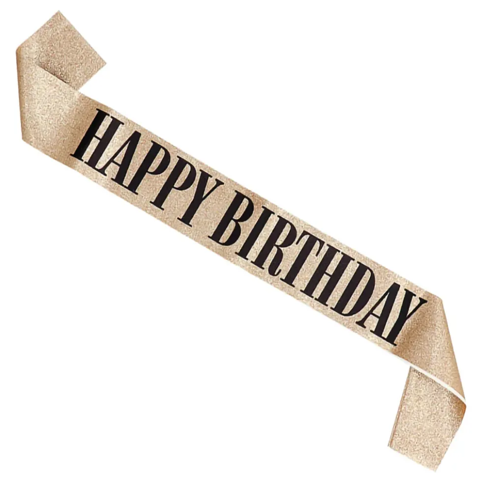 Ordensband Happy Birthday Guld
