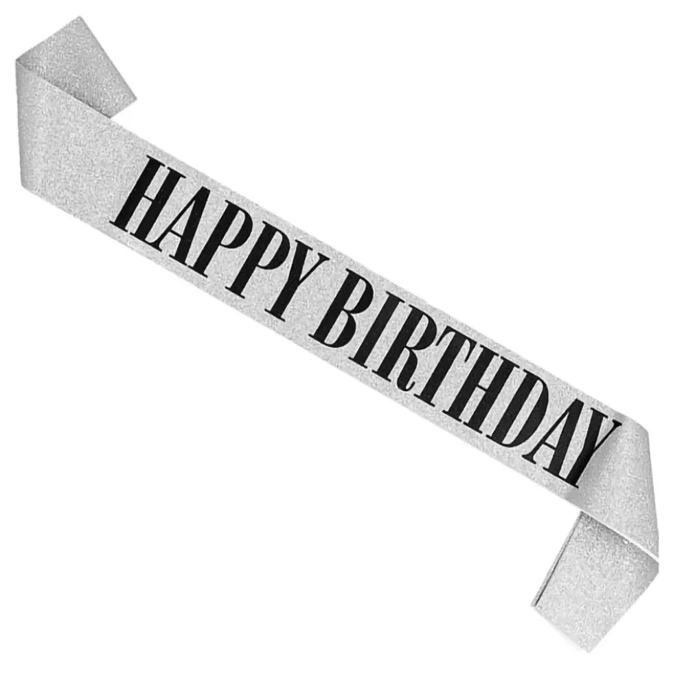 Ordensband Happy Birthday Silver