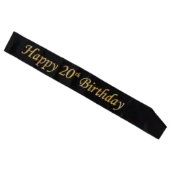 Ordensband Happy 20th Birthday Svart/Guld