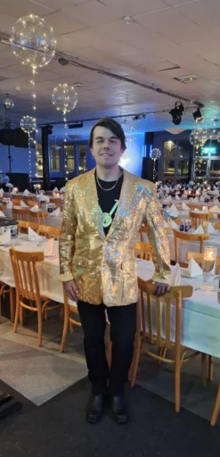 Paljettkavaj Guld Herr