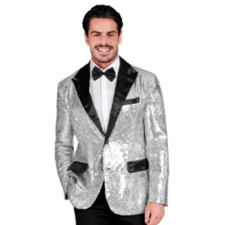 Paljettkavaj Herr Silver