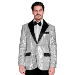 Paljettkavaj Herr Silver