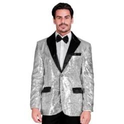 Paljettkavaj Herr Silver