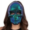 Paljettmask Dödskalle Blå/Grön