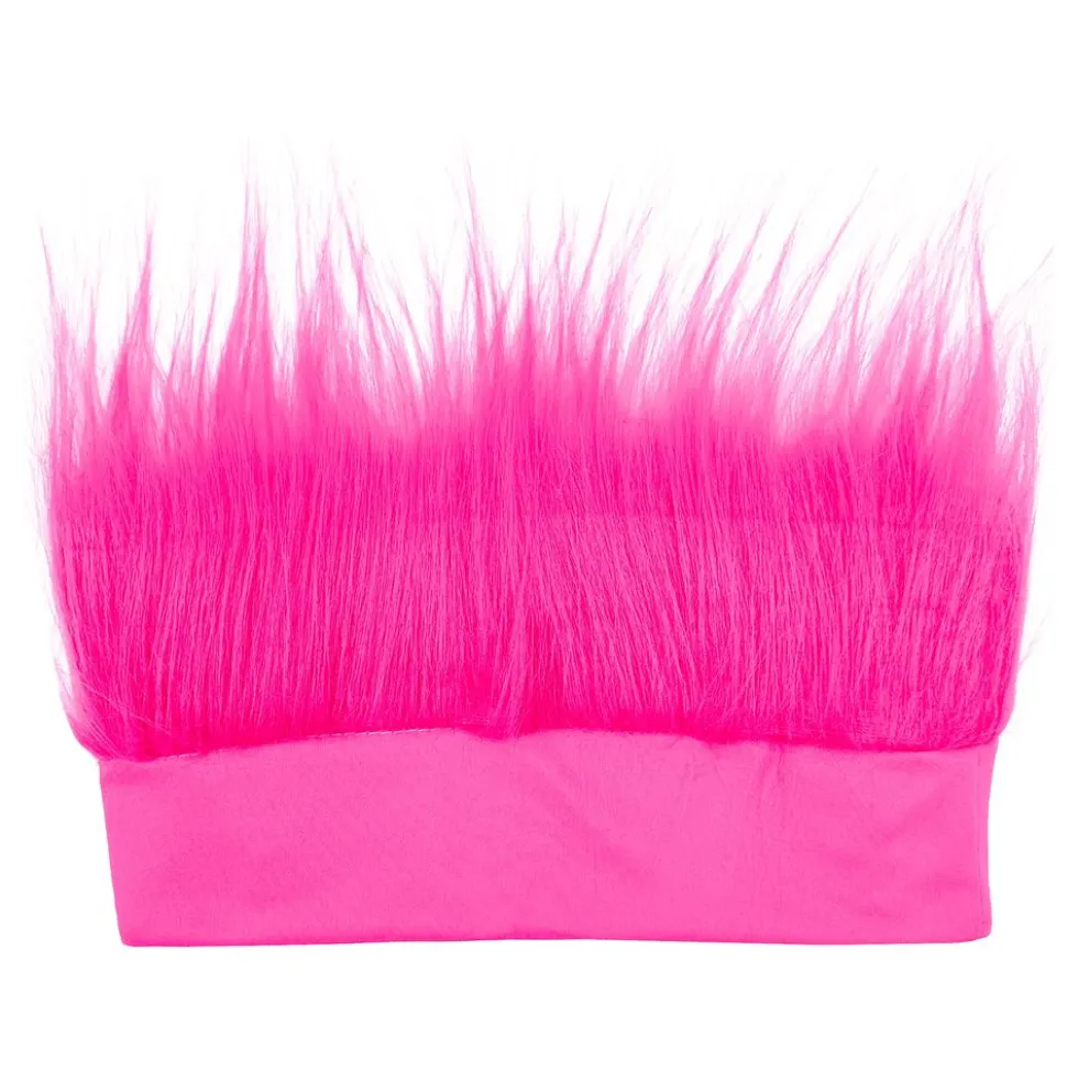 Pannband Med Hår Neonrosa
