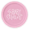 Pappersassietter Baby Shower Rosa