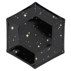 Pappersassietter Guldstjärnor Hexagon Celebrate