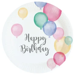 Pappersassietter Happy Birthday Pastell