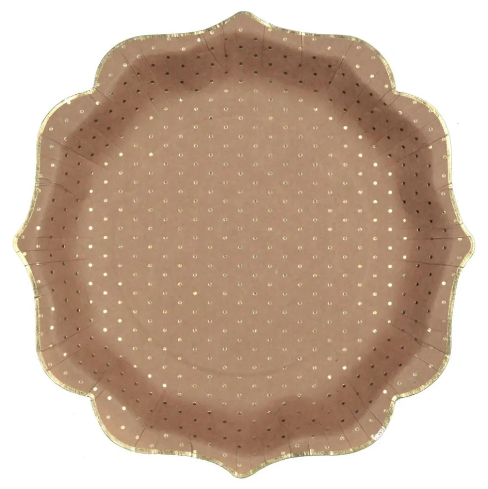 Pappersassietter Prickiga Brun/Guld