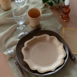 Pappersassietter Prickiga Brun/Guld