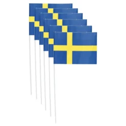 Pappersflaggor Sverige på Pinne