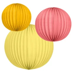 Papperslyktor Rosa/Gul/Orange