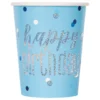 Pappersmuggar Happy Birthday Blå Skimmer