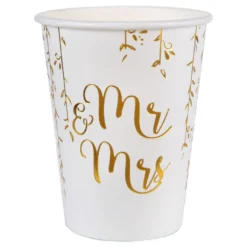 Pappersmuggar Mr & Mrs Vit/Guld