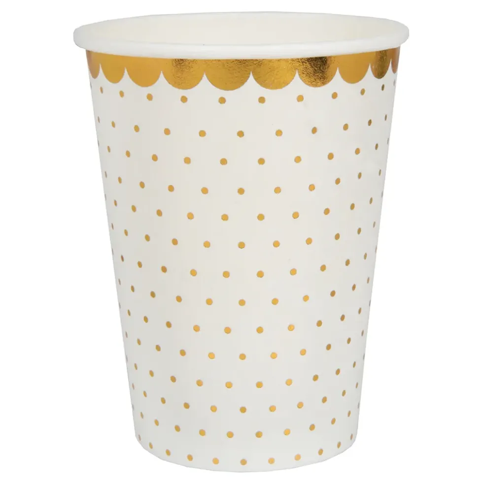 Pappersmuggar Prickiga Guld/Vit