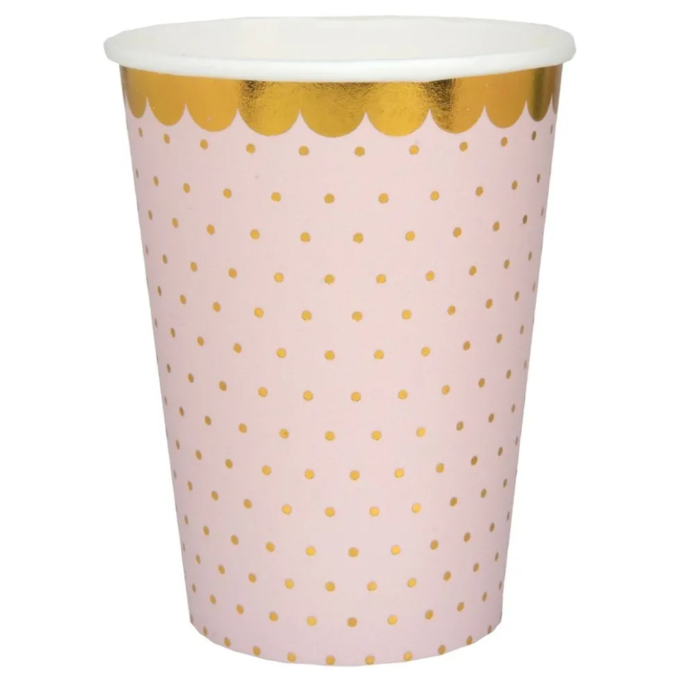 Pappersmuggar Prickiga Rosa/Guld