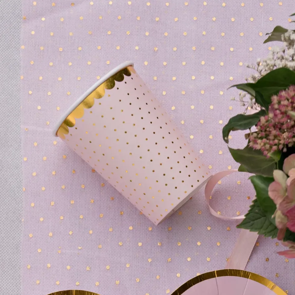Pappersmuggar Prickiga Rosa/Guld